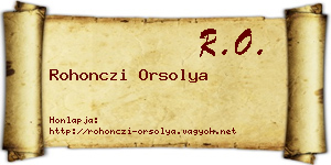 Rohonczi Orsolya névjegykártya